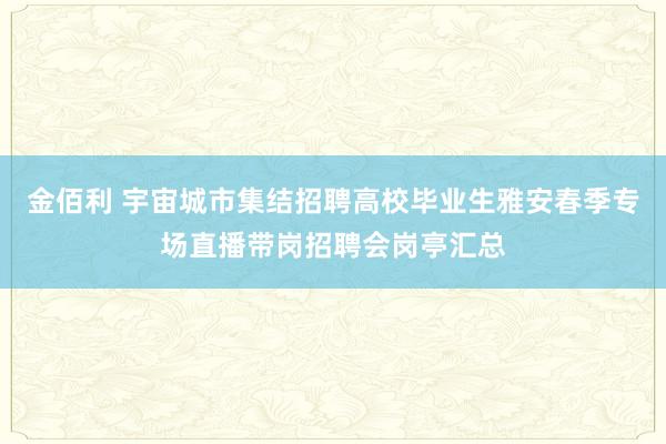 金佰利 宇宙城市集结招聘高校毕业生雅安春季专场直播带岗招聘会岗亭汇总