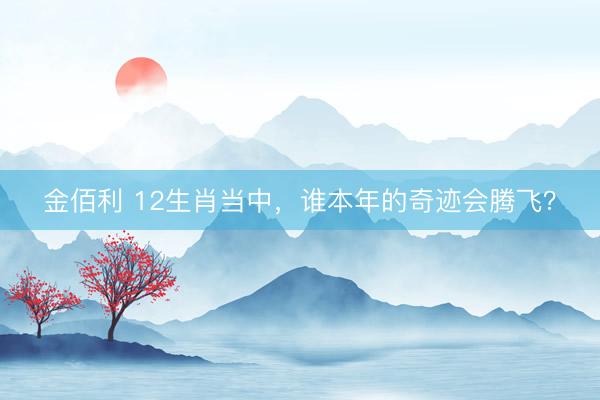 金佰利 12生肖当中，谁本年的奇迹会腾飞？