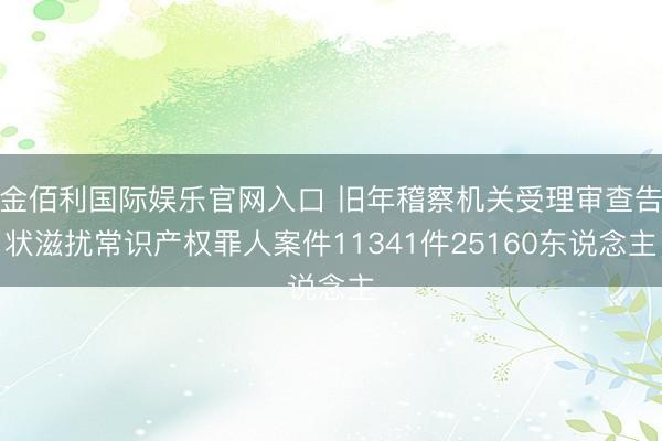 金佰利国际娱乐官网入口 旧年稽察机关受理审查告状滋扰常识产权罪人案件11341件25160东说念主