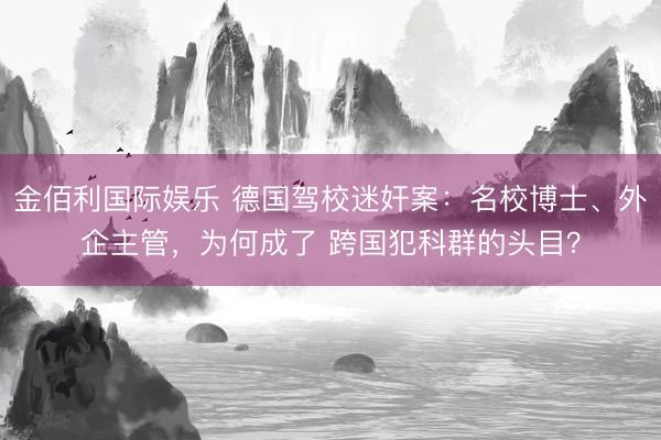 金佰利国际娱乐 德国驾校迷奸案：名校博士、外企主管，为何成了 跨国犯科群的头目？